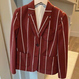 Brunello Cucinelli jacket red and white stripe 42